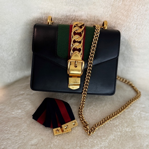Gucci Handbags - GUCCI Mini Sylvie Chain Strap Bag